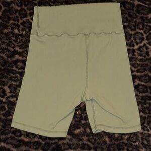 Aerie Olive Green Ribbed Bike Shorts